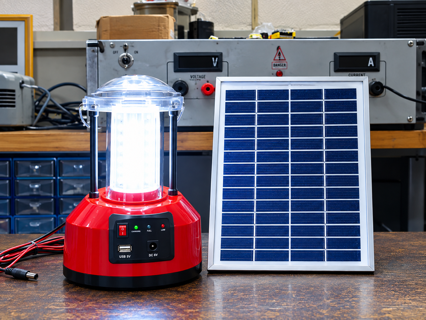 Solar LED Lantern with Solar Panel